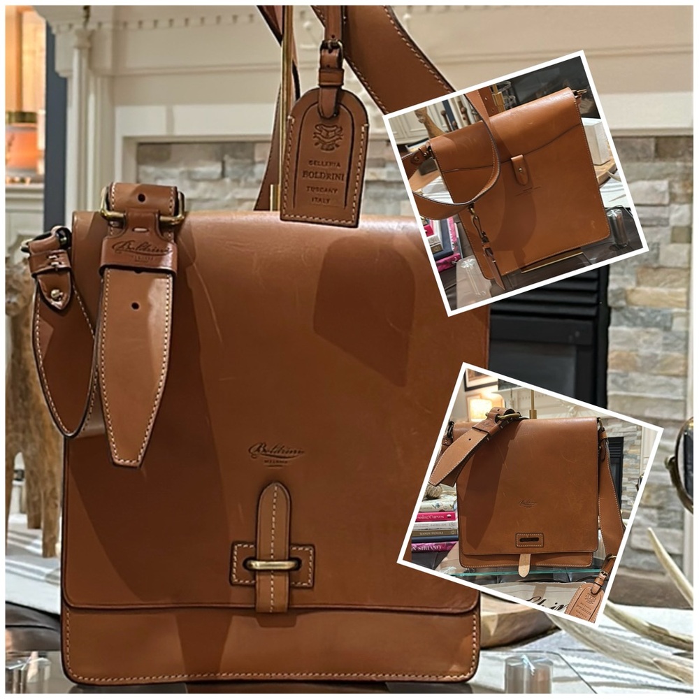 Boldrini Selleria “Giorgio” Florentine Vachetta Italian Leather Messenger Bag